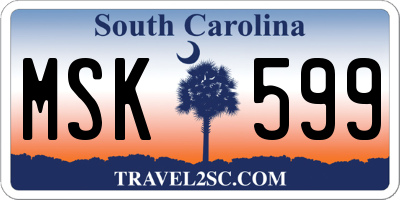 SC license plate MSK599