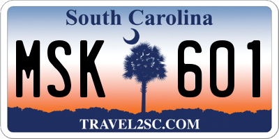 SC license plate MSK601