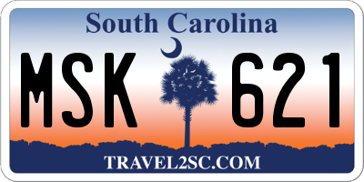 SC license plate MSK621