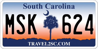 SC license plate MSK624