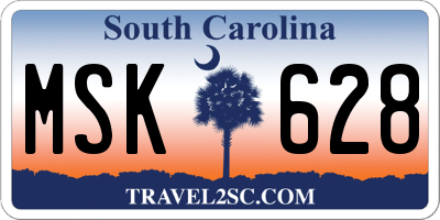 SC license plate MSK628
