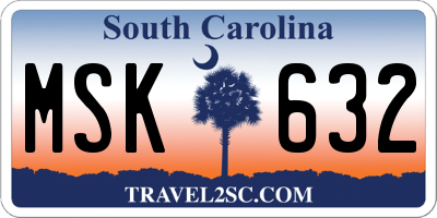 SC license plate MSK632