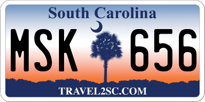 SC license plate MSK656