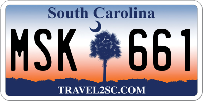 SC license plate MSK661