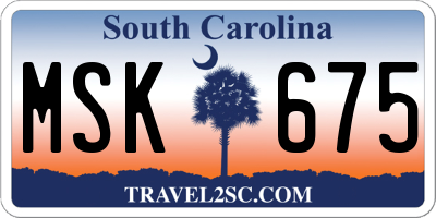 SC license plate MSK675