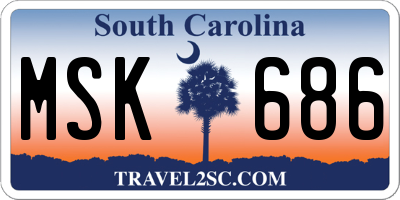 SC license plate MSK686