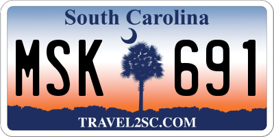SC license plate MSK691