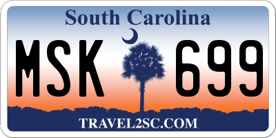 SC license plate MSK699