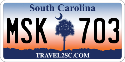 SC license plate MSK703