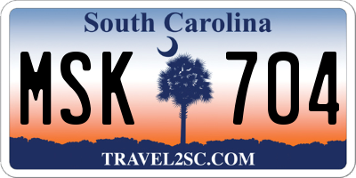 SC license plate MSK704