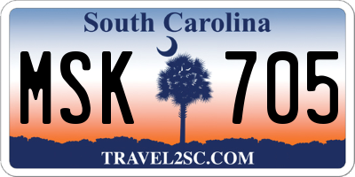 SC license plate MSK705