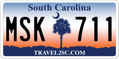 SC license plate MSK711