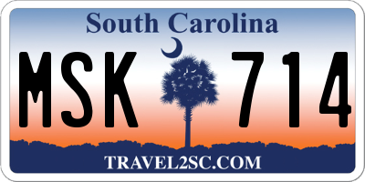 SC license plate MSK714