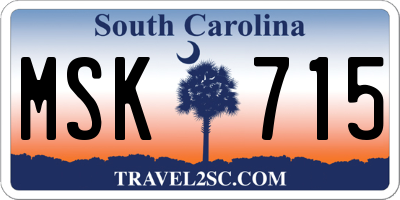SC license plate MSK715