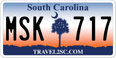 SC license plate MSK717