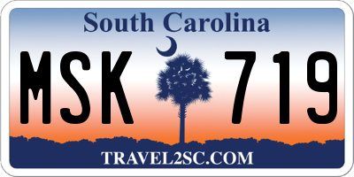 SC license plate MSK719