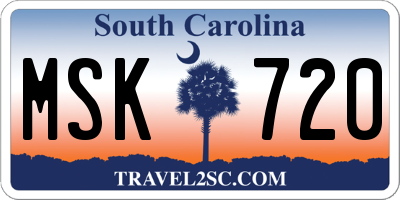 SC license plate MSK720