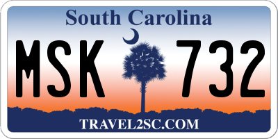 SC license plate MSK732
