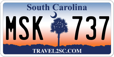 SC license plate MSK737