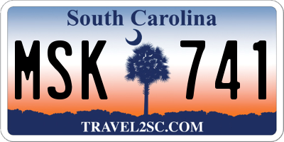 SC license plate MSK741