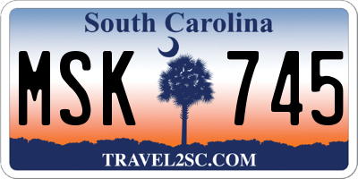 SC license plate MSK745