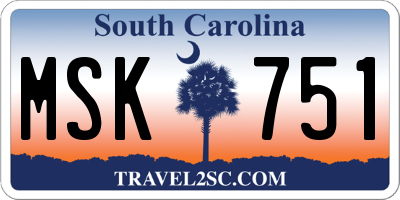 SC license plate MSK751