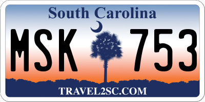 SC license plate MSK753