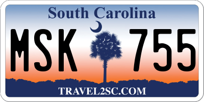 SC license plate MSK755