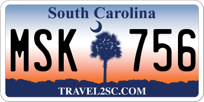 SC license plate MSK756