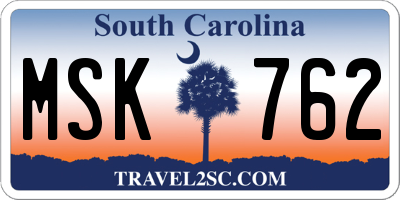 SC license plate MSK762