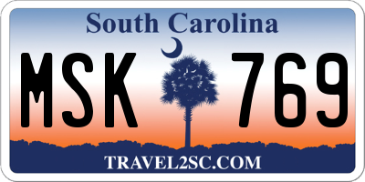 SC license plate MSK769