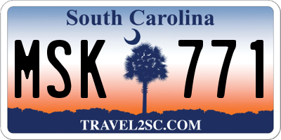 SC license plate MSK771