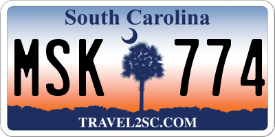 SC license plate MSK774