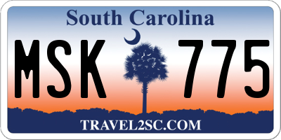 SC license plate MSK775