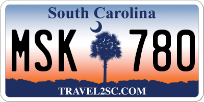 SC license plate MSK780