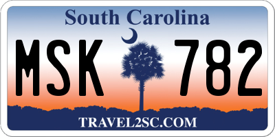SC license plate MSK782