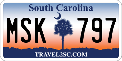 SC license plate MSK797