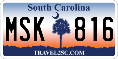 SC license plate MSK816