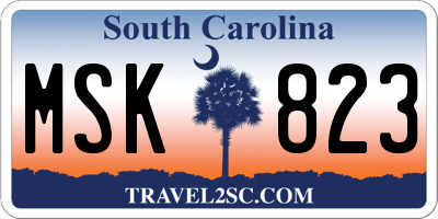 SC license plate MSK823
