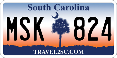 SC license plate MSK824