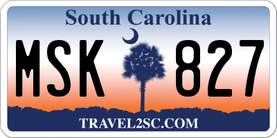 SC license plate MSK827