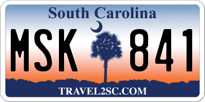 SC license plate MSK841