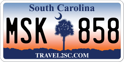 SC license plate MSK858