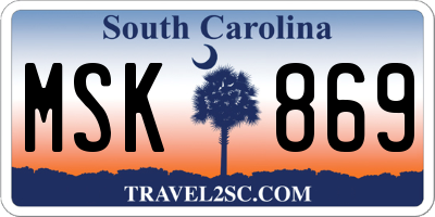 SC license plate MSK869
