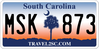 SC license plate MSK873