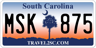 SC license plate MSK875