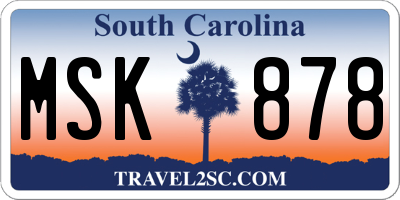 SC license plate MSK878