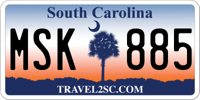SC license plate MSK885