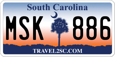 SC license plate MSK886