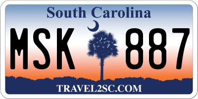 SC license plate MSK887